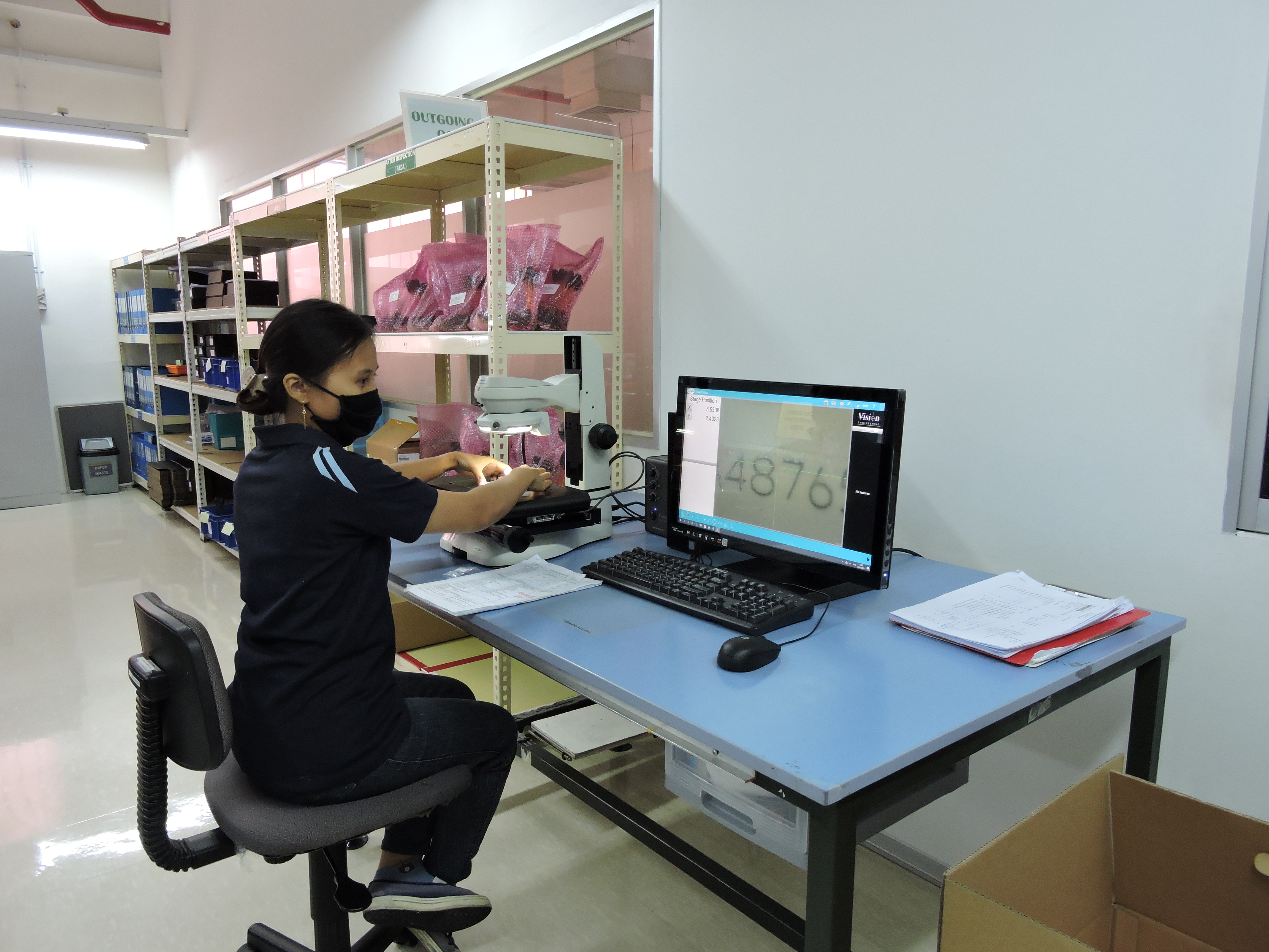 QA inspection at Intricon, a global leader in micromedical technology and joint development manufacturer